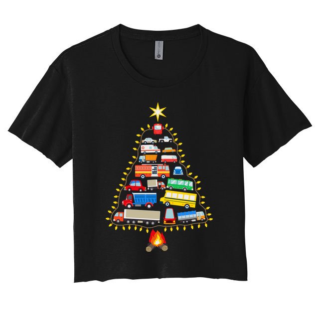 Car Lover Christmas Tree Cute Gift Crop Top