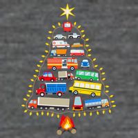 Car Lover Christmas Tree Cute Gift 7 Panel Mesh Trucker Snapback Hat