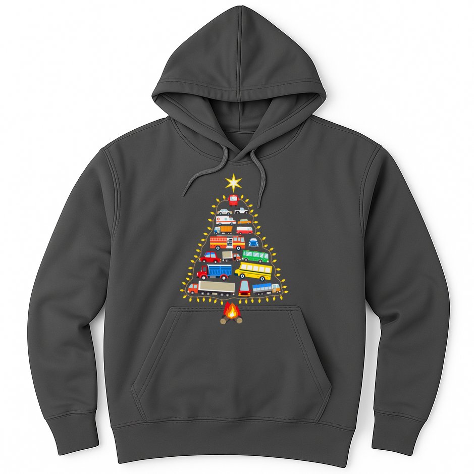 Car Lover Christmas Tree Cute Gift Hoodie