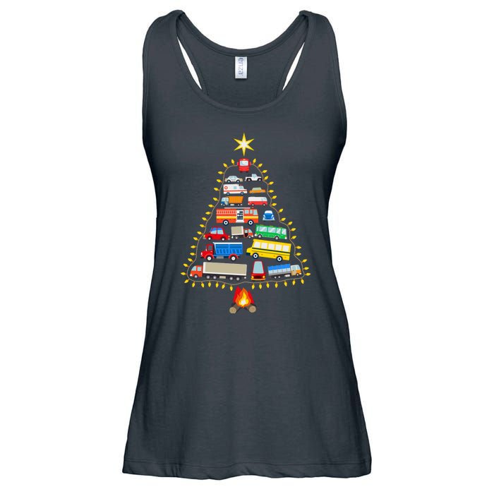 Car Lover Christmas Tree Cute Gift Ladies Essential Flowy Tank