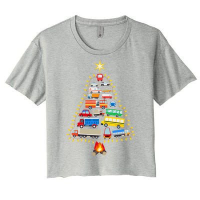 Car Lover Christmas Tree Cute Gift Women's Crop Top Tee