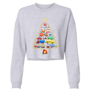 Car Lover Christmas Tree Cute Gift Cropped Pullover Crew