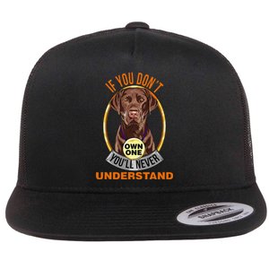 Chocolate Lab Chocolate Labrador Lover Flat Bill Trucker Hat