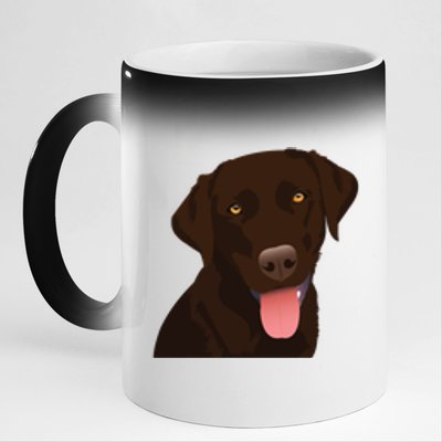 Chocolate Lab 11oz Black Color Changing Mug