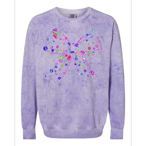 Christmas Light Coquette Bow Christmas Season Colorblast Crewneck Sweatshirt