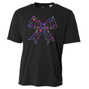 Christmas Light Coquette Bow Christmas Season Cooling Performance Crew T-Shirt