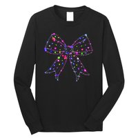 Christmas Light Coquette Bow Christmas Season Long Sleeve Shirt