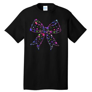 Christmas Light Coquette Bow Christmas Season Tall T-Shirt