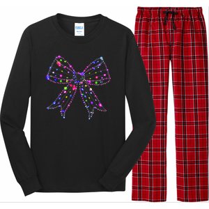 Christmas Light Coquette Bow Christmas Season Long Sleeve Pajama Set