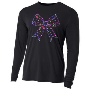 Christmas Light Coquette Bow Christmas Season Cooling Performance Long Sleeve Crew