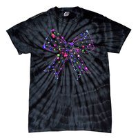 Christmas Light Coquette Bow Christmas Season Tie-Dye T-Shirt