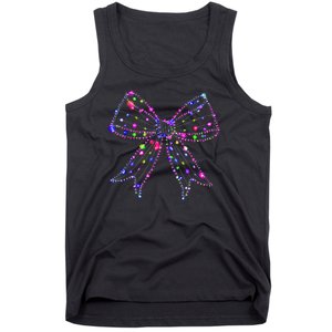 Christmas Light Coquette Bow Christmas Season Tank Top