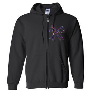 Christmas Light Coquette Bow Christmas Season Full Zip Hoodie