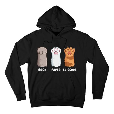 Cat Lover Cat Owner Funny Cat Rock Paper Scissors Hoodie