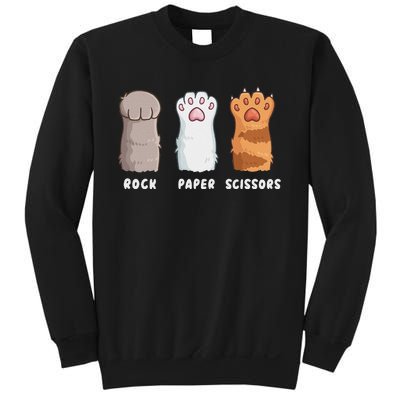 Cat Lover Cat Owner Funny Cat Rock Paper Scissors Sweatshirt