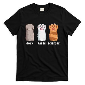 Cat Lover Cat Owner Funny Cat Rock Paper Scissors T-Shirt