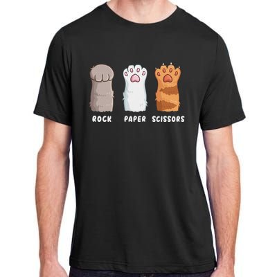 Cat Lover Cat Owner Funny Cat Rock Paper Scissors Adult ChromaSoft Performance T-Shirt