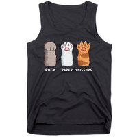 Cat Lover Cat Owner Funny Cat Rock Paper Scissors Tank Top