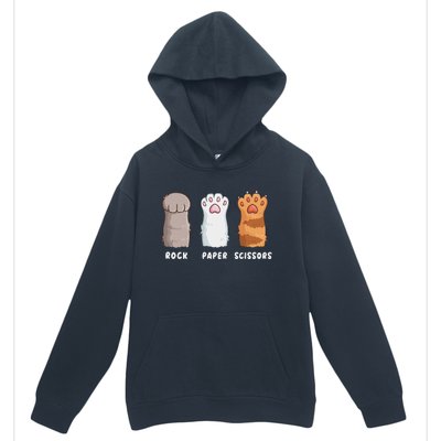 Cat Lover Cat Owner Funny Cat Rock Paper Scissors Urban Pullover Hoodie