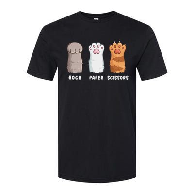 Cat Lover Cat Owner Funny Cat Rock Paper Scissors Softstyle CVC T-Shirt