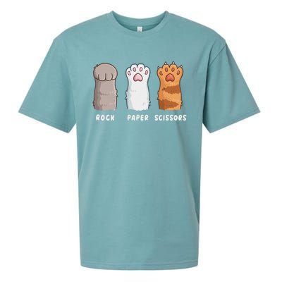 Cat Lover Cat Owner Funny Cat Rock Paper Scissors Sueded Cloud Jersey T-Shirt