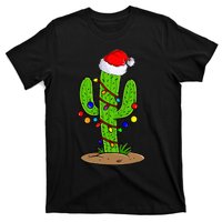 Christmas Lights Cactus Lover Funny Xmas Gift  T-Shirt