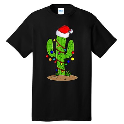 Christmas Lights Cactus Lover Funny Xmas Gift  Tall T-Shirt