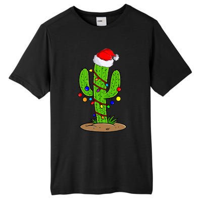 Christmas Lights Cactus Lover Funny Xmas Gift  Tall Fusion ChromaSoft Performance T-Shirt