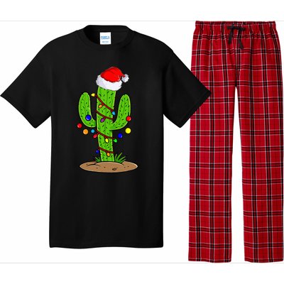 Christmas Lights Cactus Lover Funny Xmas Gift  Pajama Set