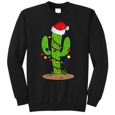 Christmas Lights Cactus Lover Funny Xmas Gift  Tall Sweatshirt