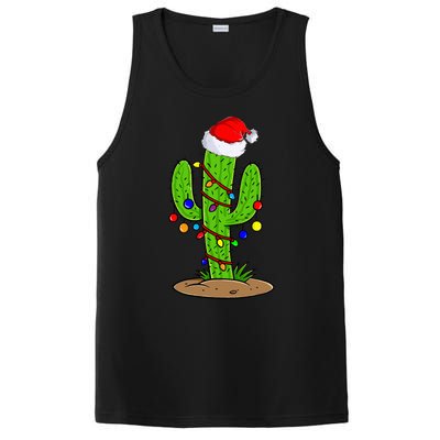 Christmas Lights Cactus Lover Funny Xmas Gift  PosiCharge Competitor Tank