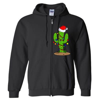 Christmas Lights Cactus Lover Funny Xmas Gift  Full Zip Hoodie