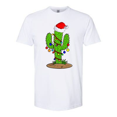 Christmas Lights Cactus Lover Funny Xmas Gift  Softstyle® CVC T-Shirt