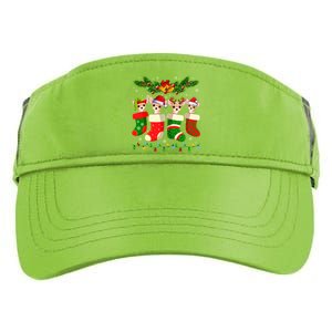 Christmas Light Chihuahua Dog In Christmas Sock Gift Adult Drive Performance Visor