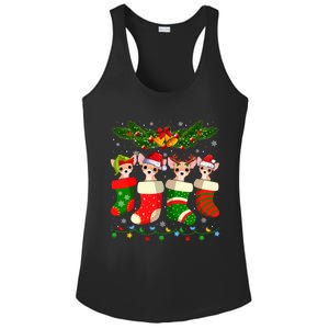 Christmas Light Chihuahua Dog In Christmas Sock Gift Ladies PosiCharge Competitor Racerback Tank