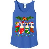 Christmas Light Chihuahua Dog In Christmas Sock Gift Ladies Essential Tank