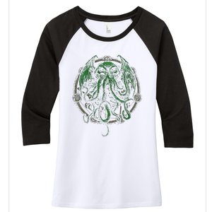 Cthulhu Lovecraft Women's Tri-Blend 3/4-Sleeve Raglan Shirt