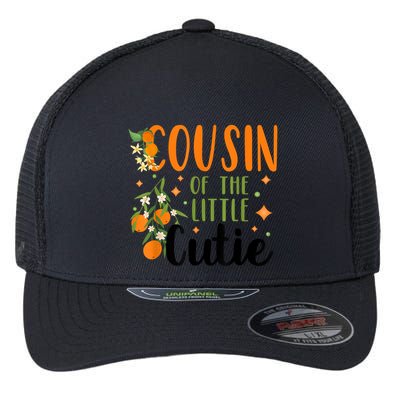 Cousin Little Cutie Baby Shower Orange 1st Birthday Party Flexfit Unipanel Trucker Cap