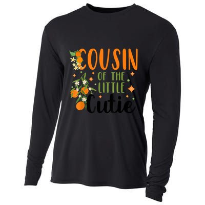 Cousin Little Cutie Baby Shower Orange 1st Birthday Party Cooling Performance Long Sleeve Crew