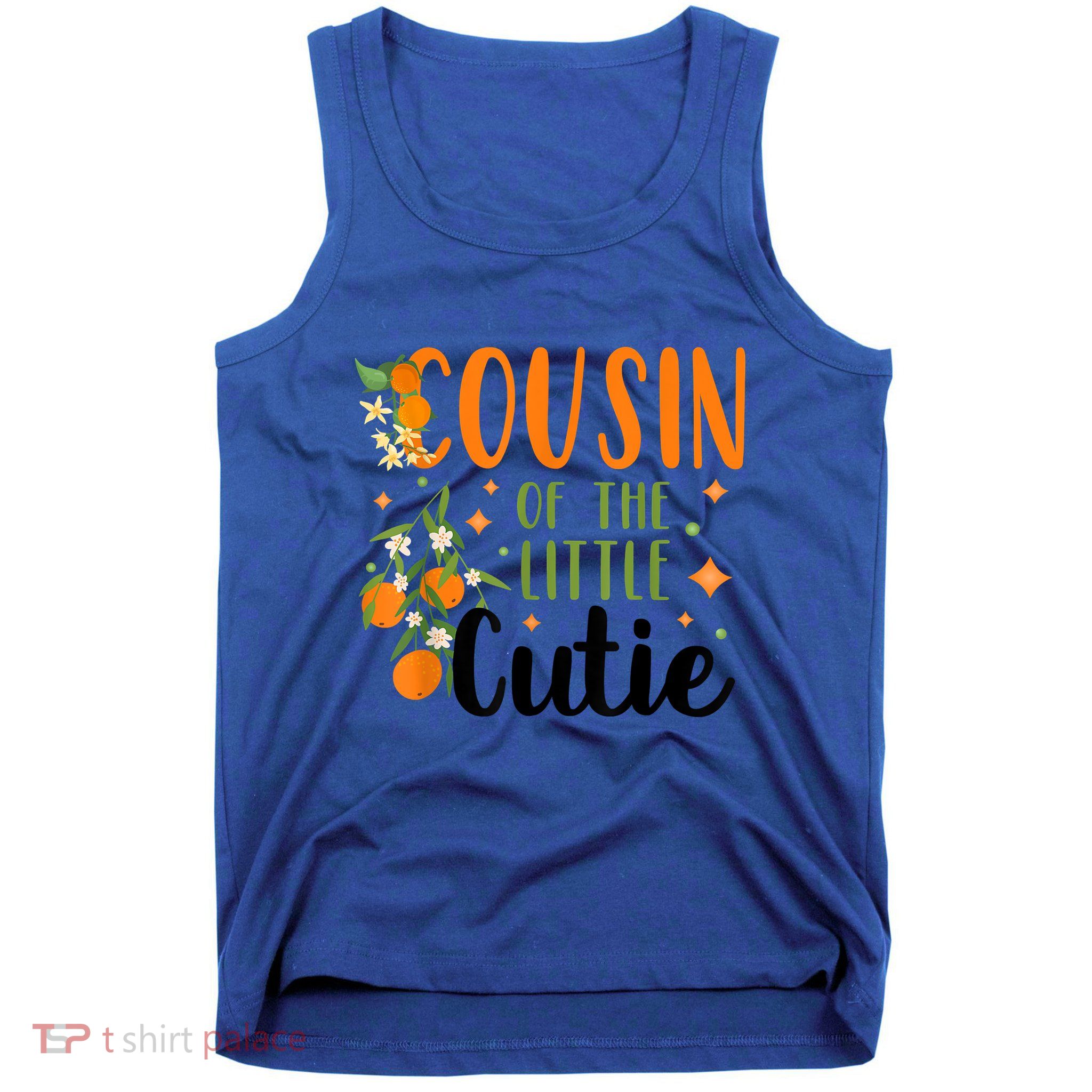 Cousin Little Cutie Baby Shower Orange 1st Birthday Party Tank Top
