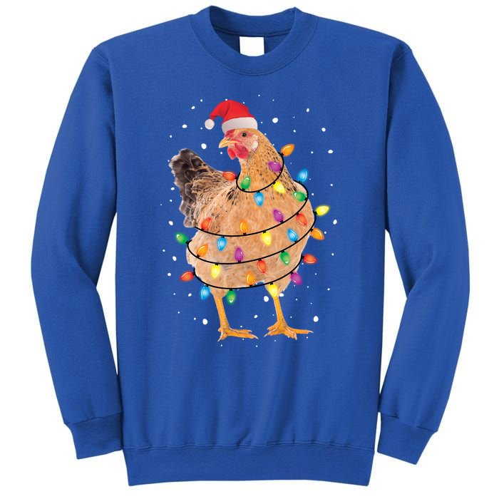 Christmas Lights Chicken Cool Gift Santa Funny Xmas Tree Chicken Gift Sweatshirt