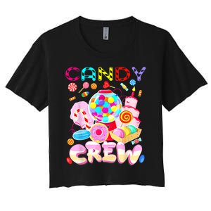 Candy Land Candy Crew Party Halloween Costumes Women's Crop Top Tee