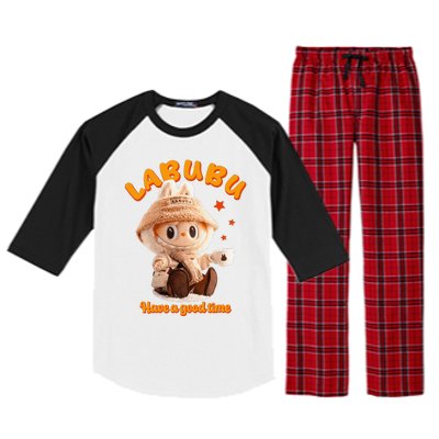 Cute Labubu Classic Pose Funny Labubu Gift Raglan Sleeve Pajama Set