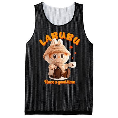 Cute Labubu Classic Pose Funny Labubu Gift Mesh Reversible Basketball Jersey Tank