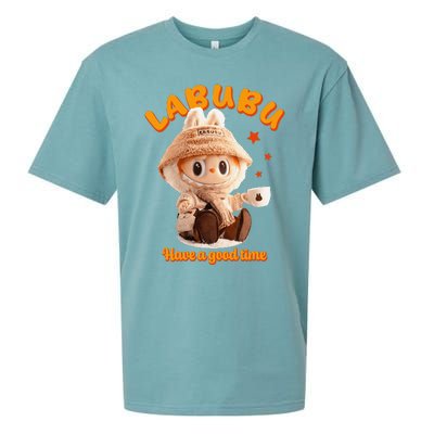 Cute Labubu Classic Pose Funny Labubu Gift Sueded Cloud Jersey T-Shirt