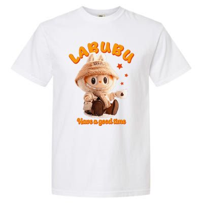 Cute Labubu Classic Pose Funny Labubu Gift Garment-Dyed Heavyweight T-Shirt