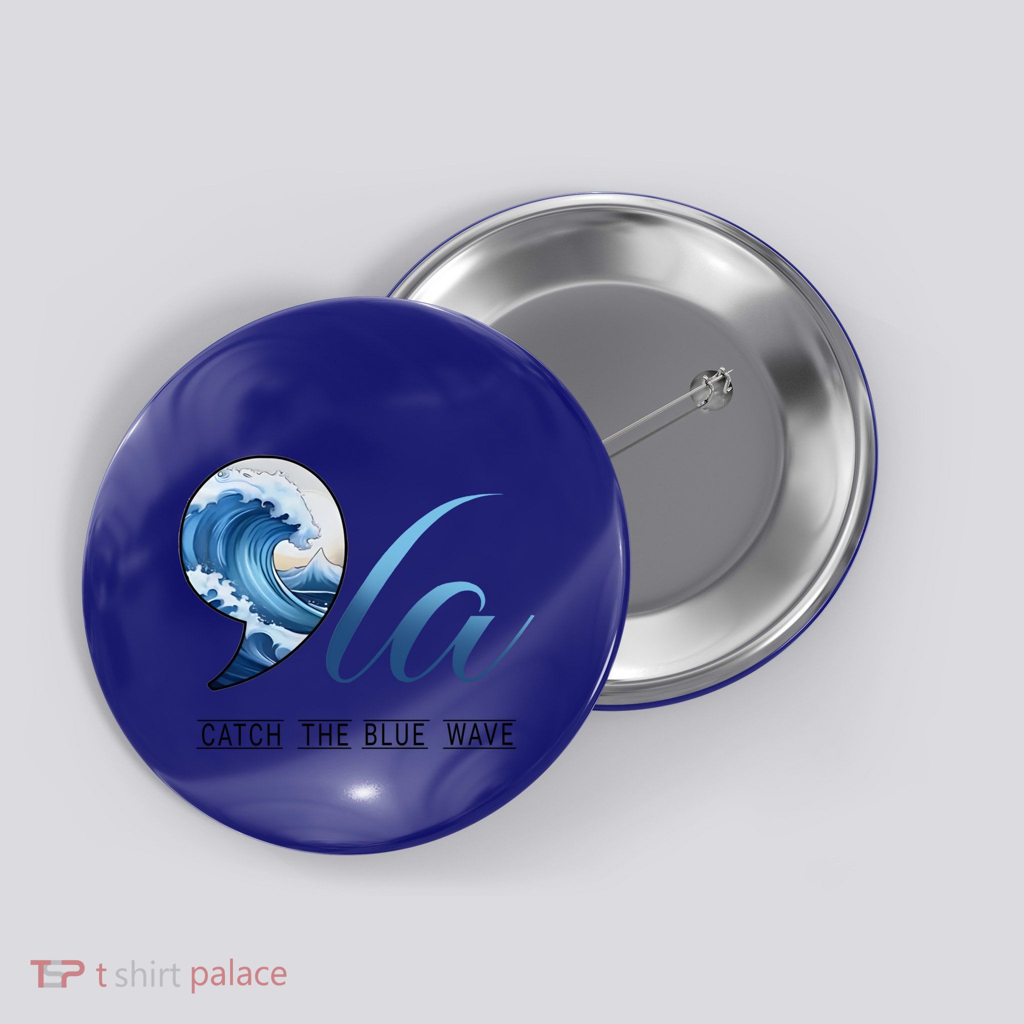 Comma La Catch The Blue Wave Vote Kamala President 24 Harris Great Gift Button