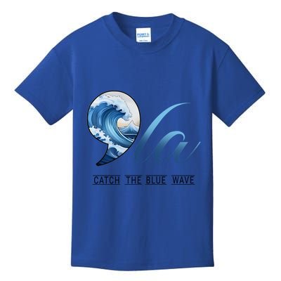 Comma La Catch The Blue Wave Vote Kamala President 24 Harris Great Gift Kids T-Shirt