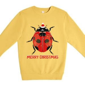 Cute Ladybug Christmas Tree Lights Great Gift Premium Crewneck Sweatshirt