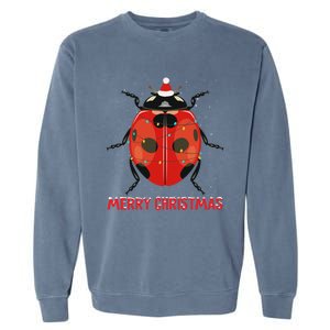 Cute Ladybug Christmas Tree Lights Great Gift Garment-Dyed Sweatshirt